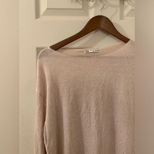 Flowy Zara Linen Fine-Knit Sweater